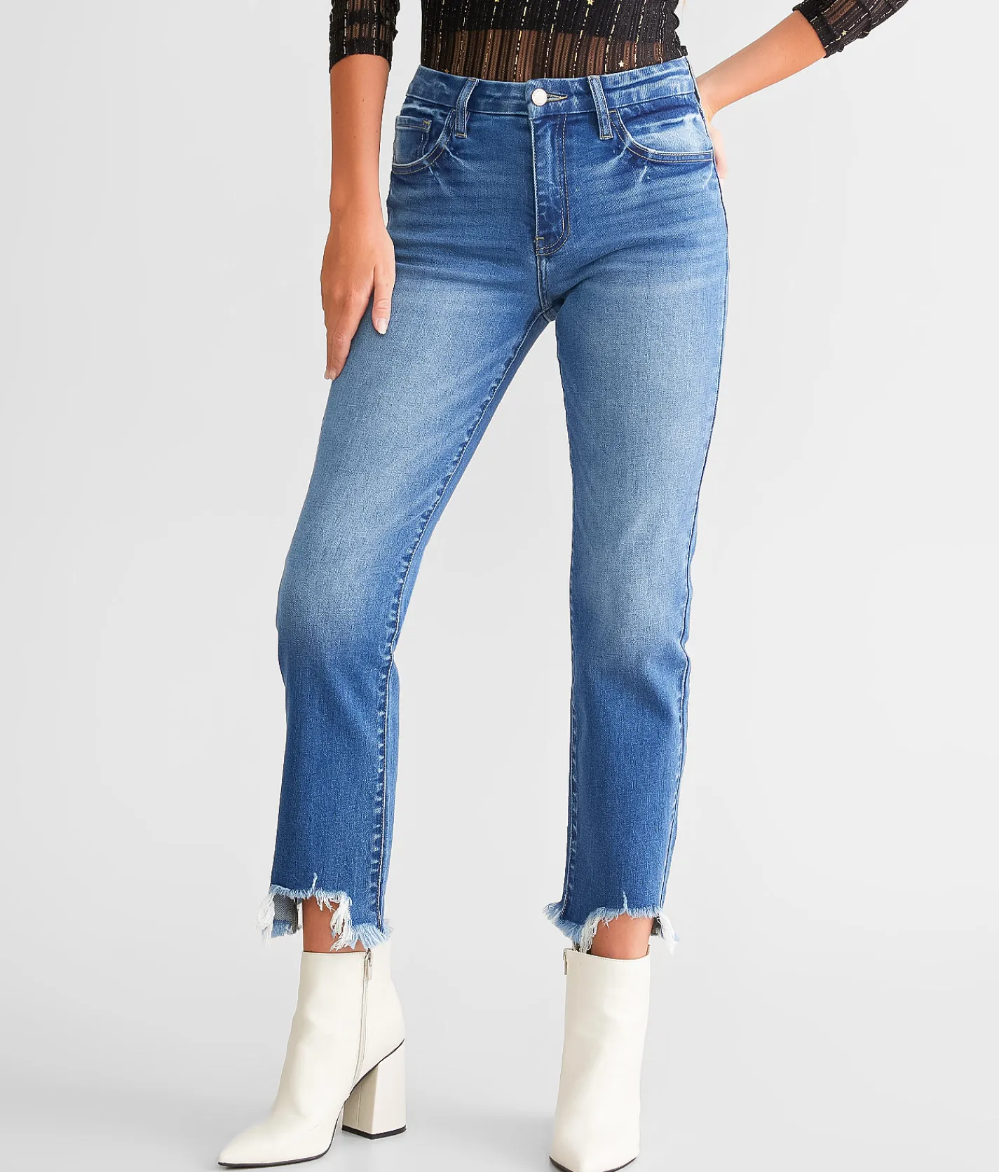 Jeans|Bottoms | KanCan Signature High Rise Cropped Straight Stretch Jean Aurora
