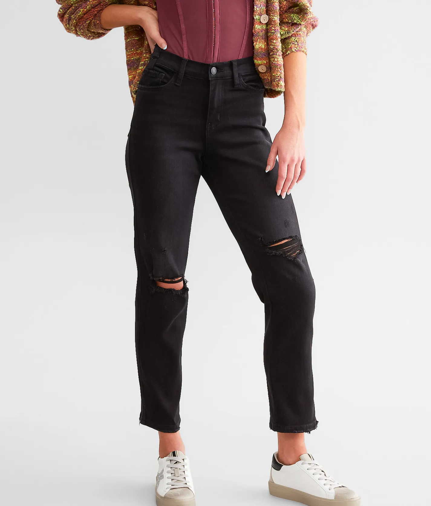 Jeans|Bottoms | Flying Monkey High Rise Cropped Straight Stretch Jean Amply