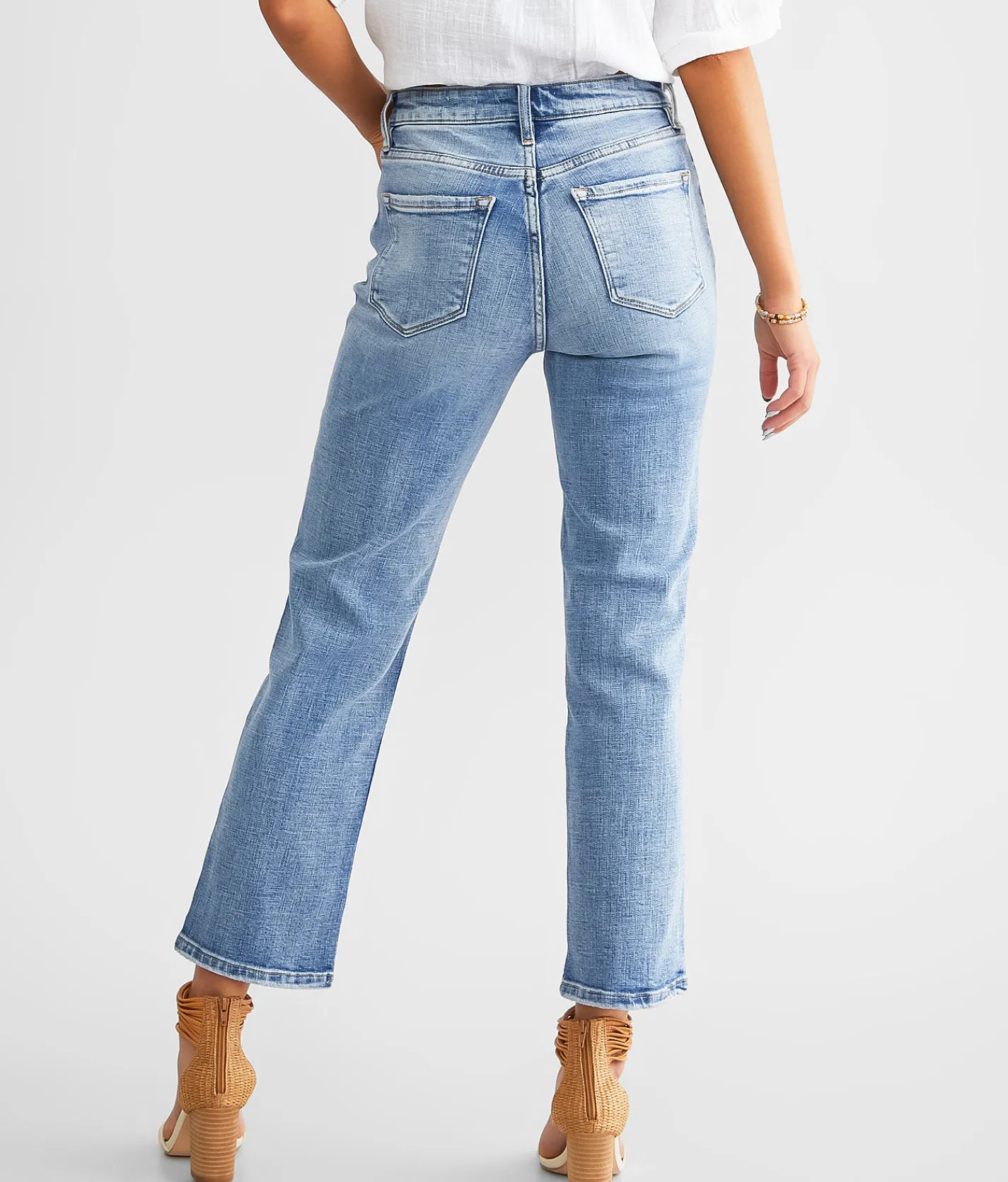 KanCan Signature High Rise Cropped Straight Stretch Jean Christine Clearance