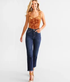 Flying Monkey High Rise Cropped Straight Stretch Jean Liberation