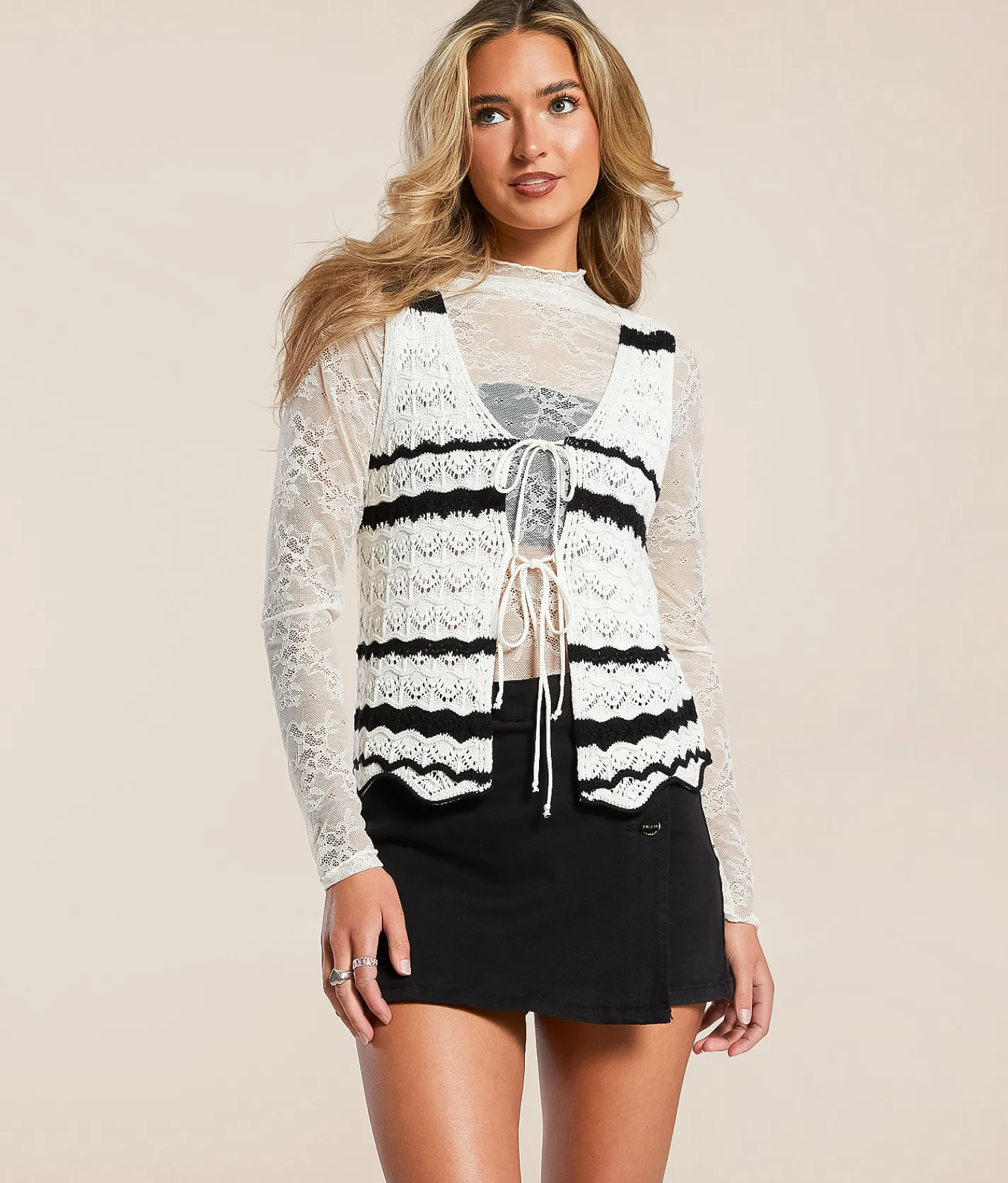 Risen High Rise Denim Stretch Skort Black Online