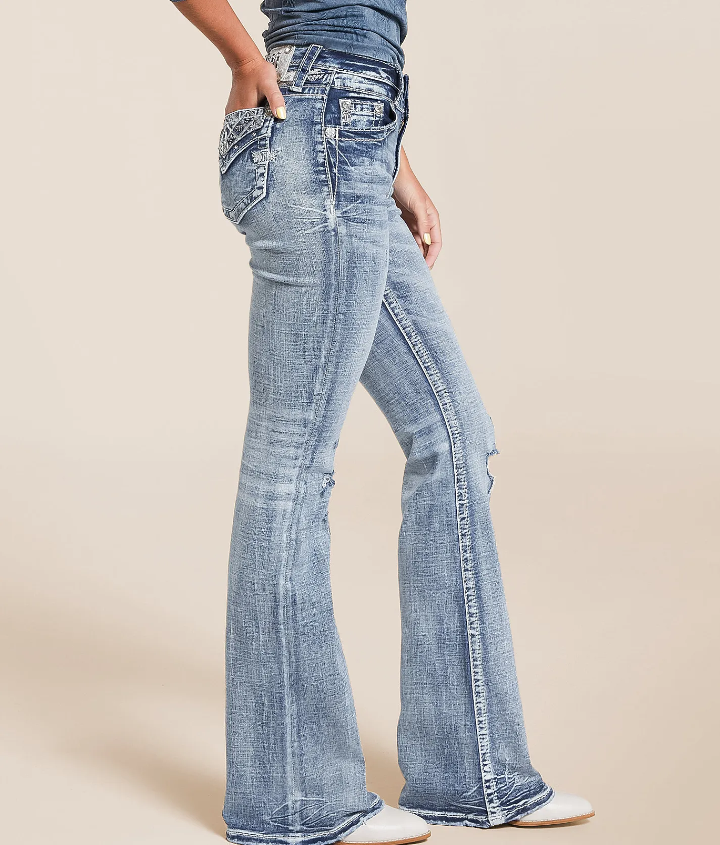 Miss Me High Rise Flare Stretch Jean M1077 Sale
