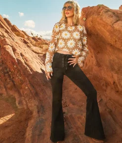 Flying Monkey High Rise Flare Stretch Jean Lilibet Clearance