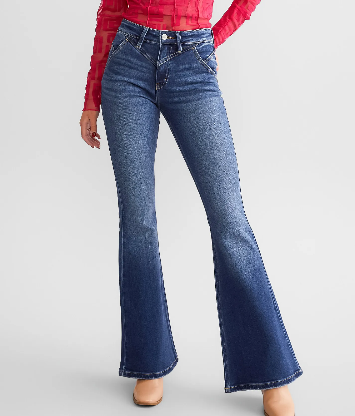 KanCan Signature High Rise Flare Stretch Jean Tina Hot