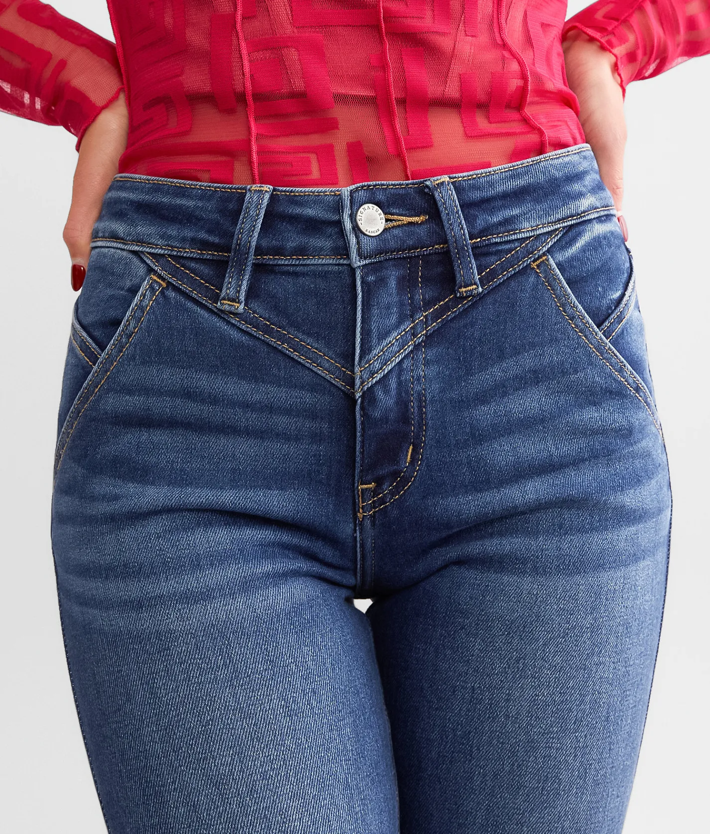 KanCan Signature High Rise Flare Stretch Jean Tina Hot
