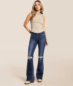 Flying Monkey High Rise Flare Stretch Jean Friendly Outlet