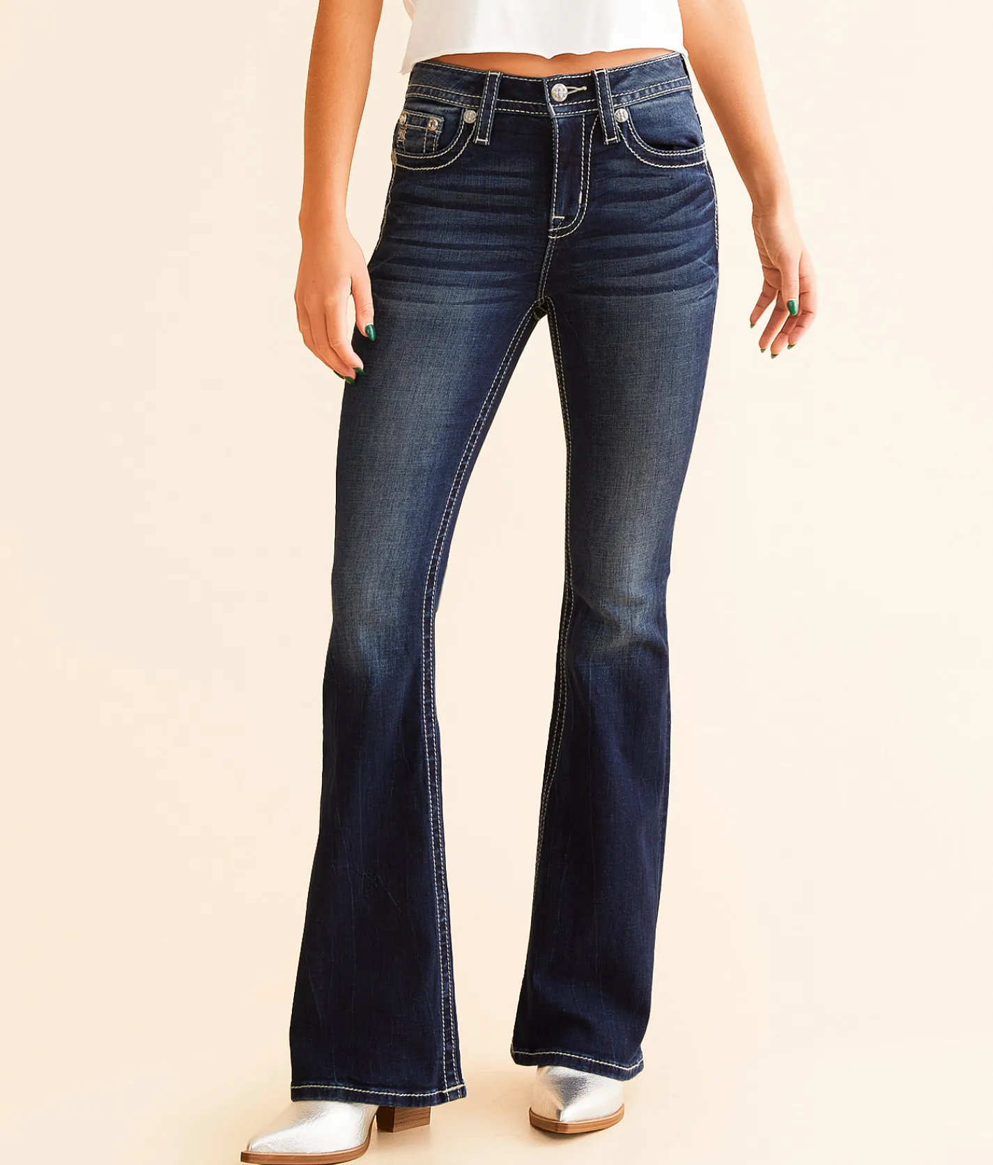 Miss Me High Rise Flare Stretch Jean D1122 New