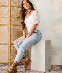 KanCan Signature High Rise Relaxed Stretch Jean Mina Discount