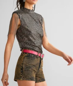 Sterling & Stitch High Rise Short Overdye Black Online