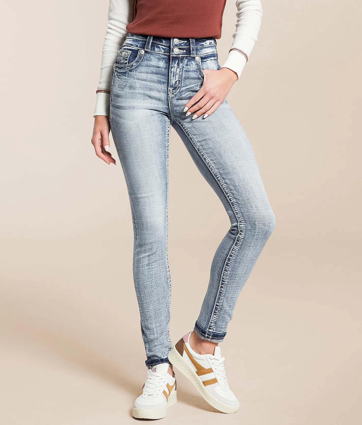 Jeans|Bottoms | Miss Me High Rise Skinny Stretch Cuffed Jean M458F