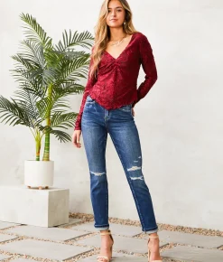 Jeans|Bottoms | Flying Monkey High Rise Slim Straight Stretch Jean Chicory