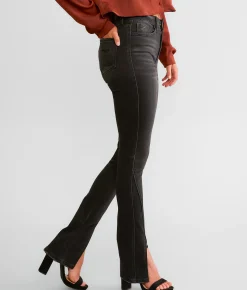 Flying Monkey High Rise Slim Straight Stretch Jean Coral Vine Hot