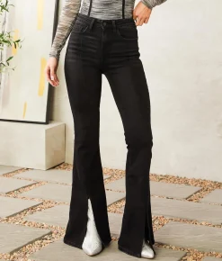 Flying Monkey High Rise Split Flare Stretch Jean Talkin Online
