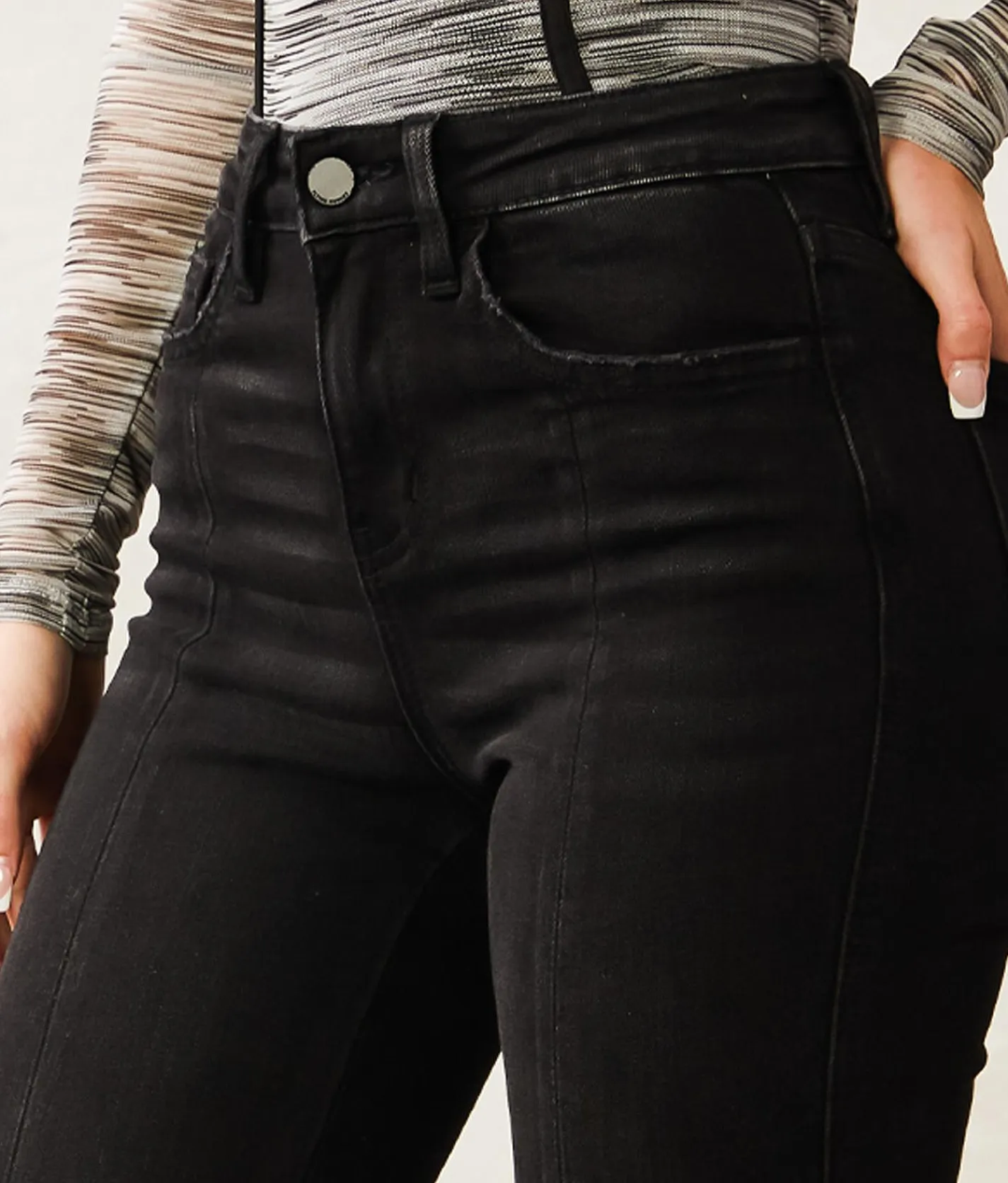 Flying Monkey High Rise Split Flare Stretch Jean Talkin Online