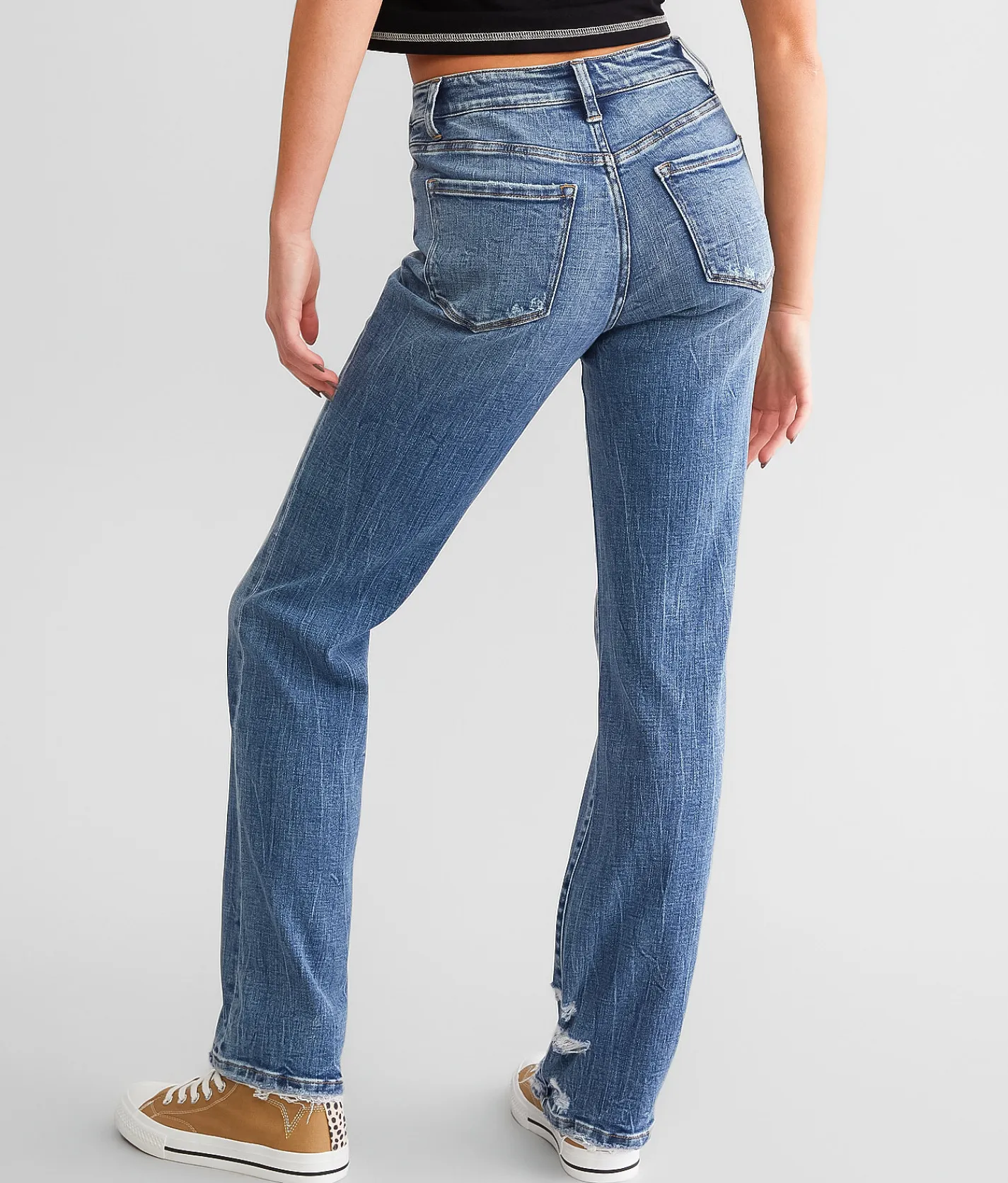 Flying Monkey High Rise Straight Stretch Jean Skill New