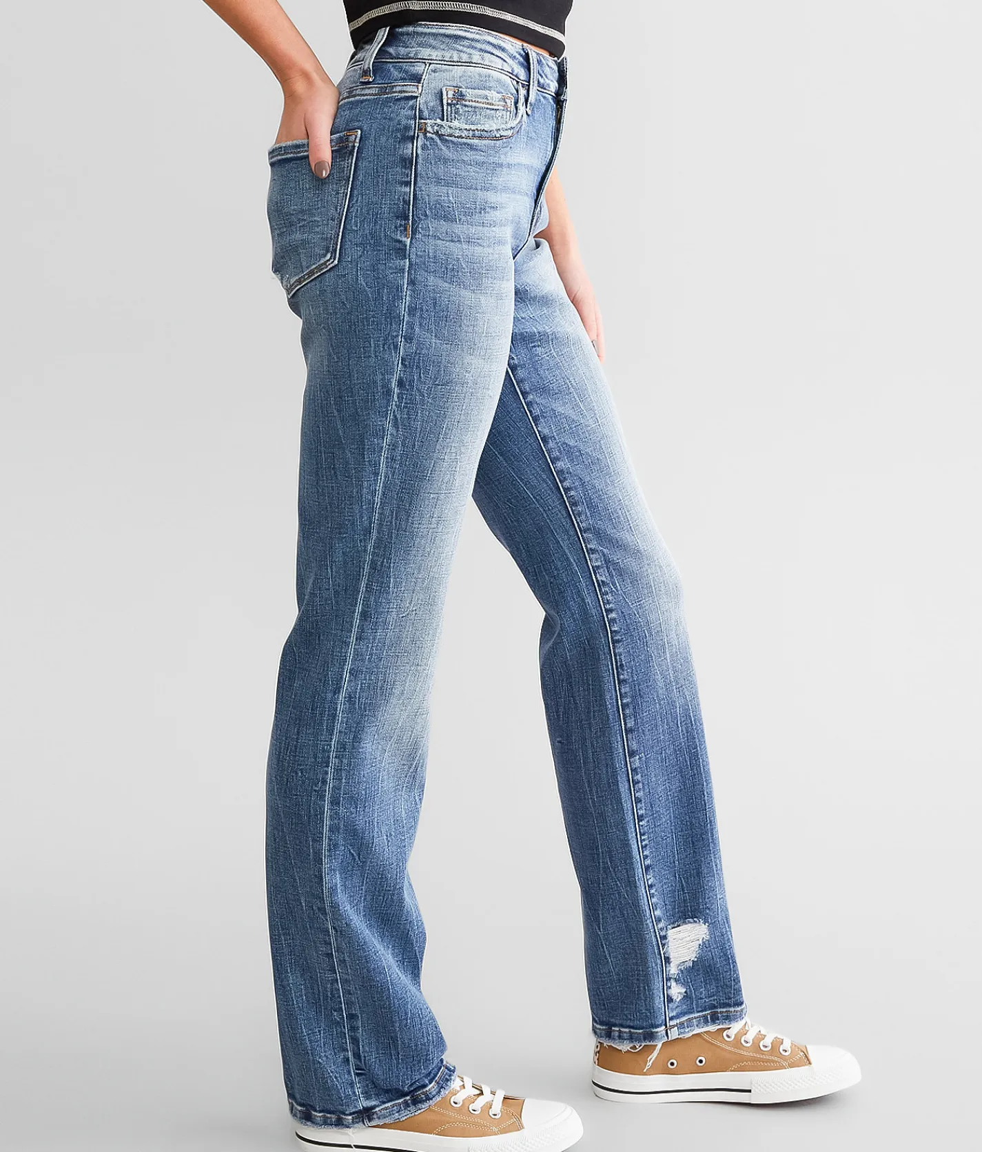 Flying Monkey High Rise Straight Stretch Jean Skill New