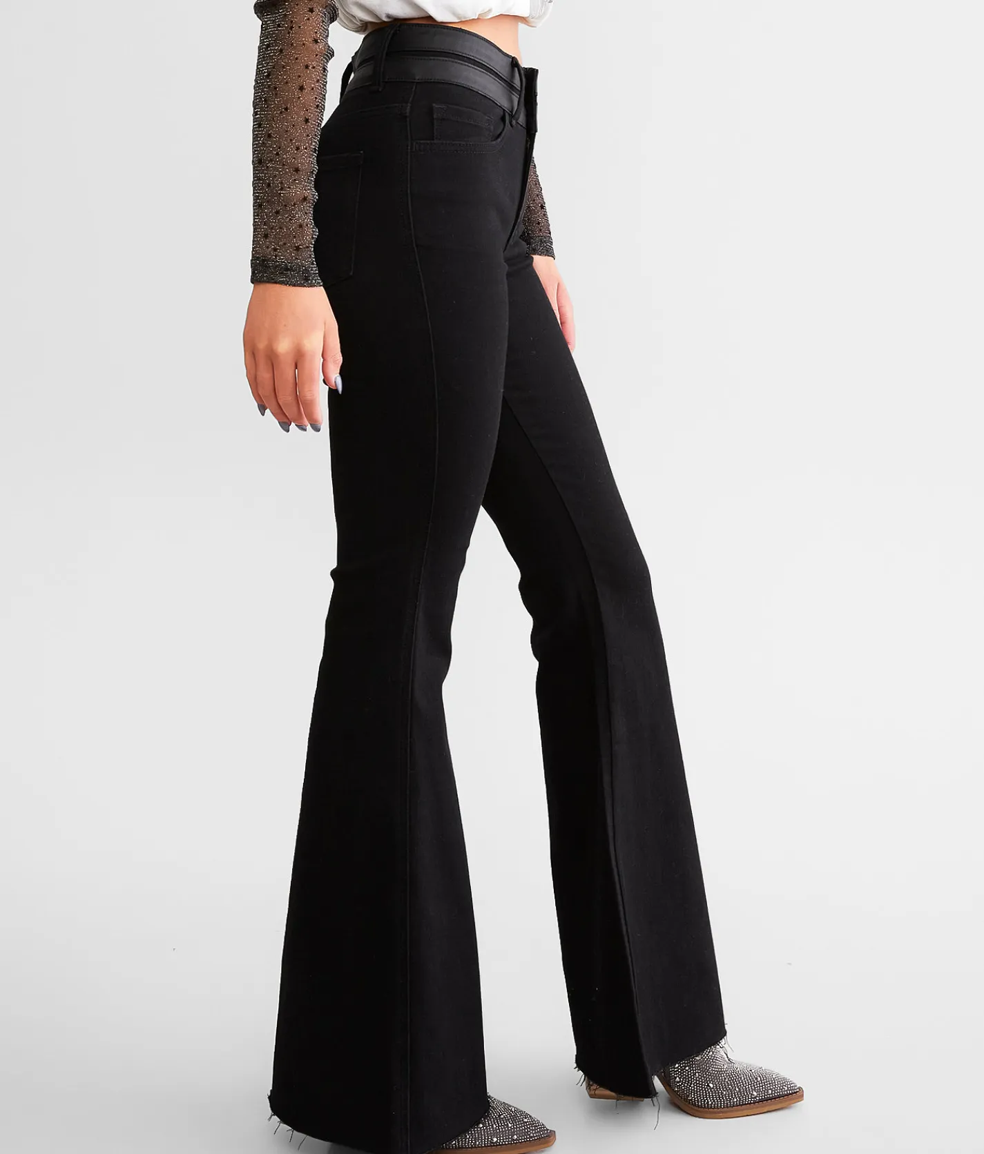Jeans|Bottoms | Flying Monkey High Rise Super Flare Stretch Jean Affirm