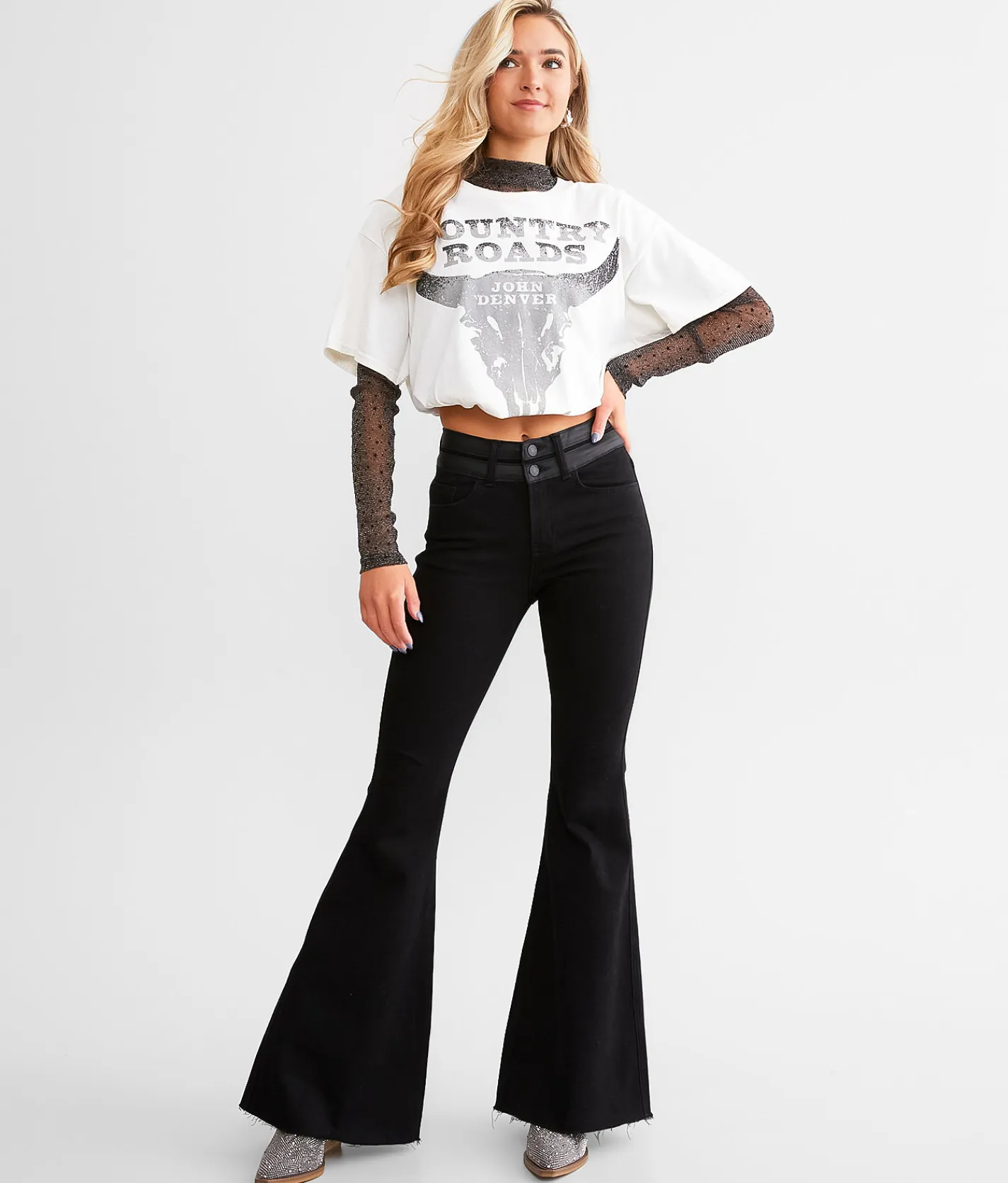 Jeans|Bottoms | Flying Monkey High Rise Super Flare Stretch Jean Affirm