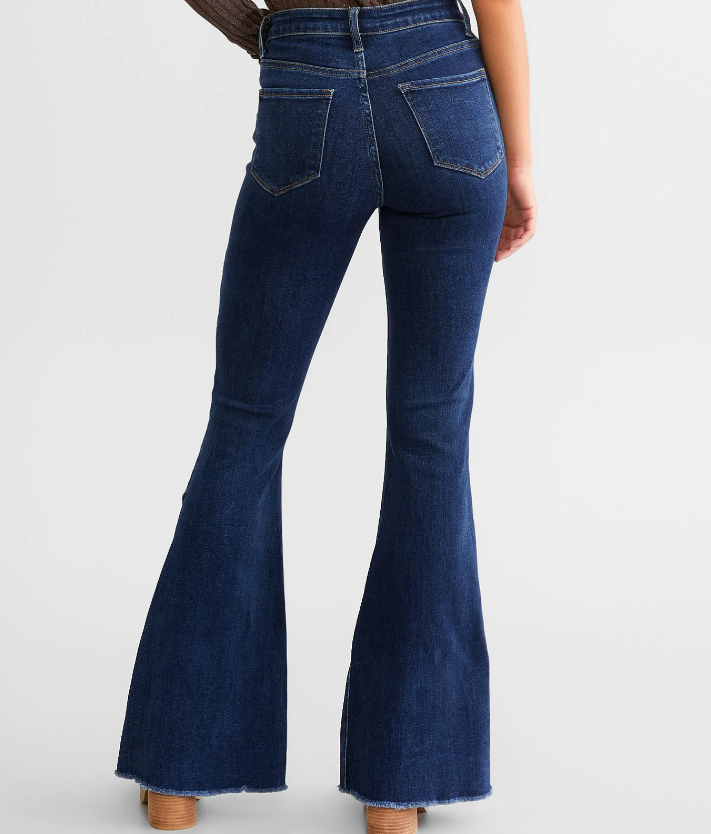 Flying Monkey High Rise Super Split Flare Stretch Jean Dynamic New