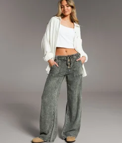 Bottoms | BKE High Rise Washed Pant Washed Olive