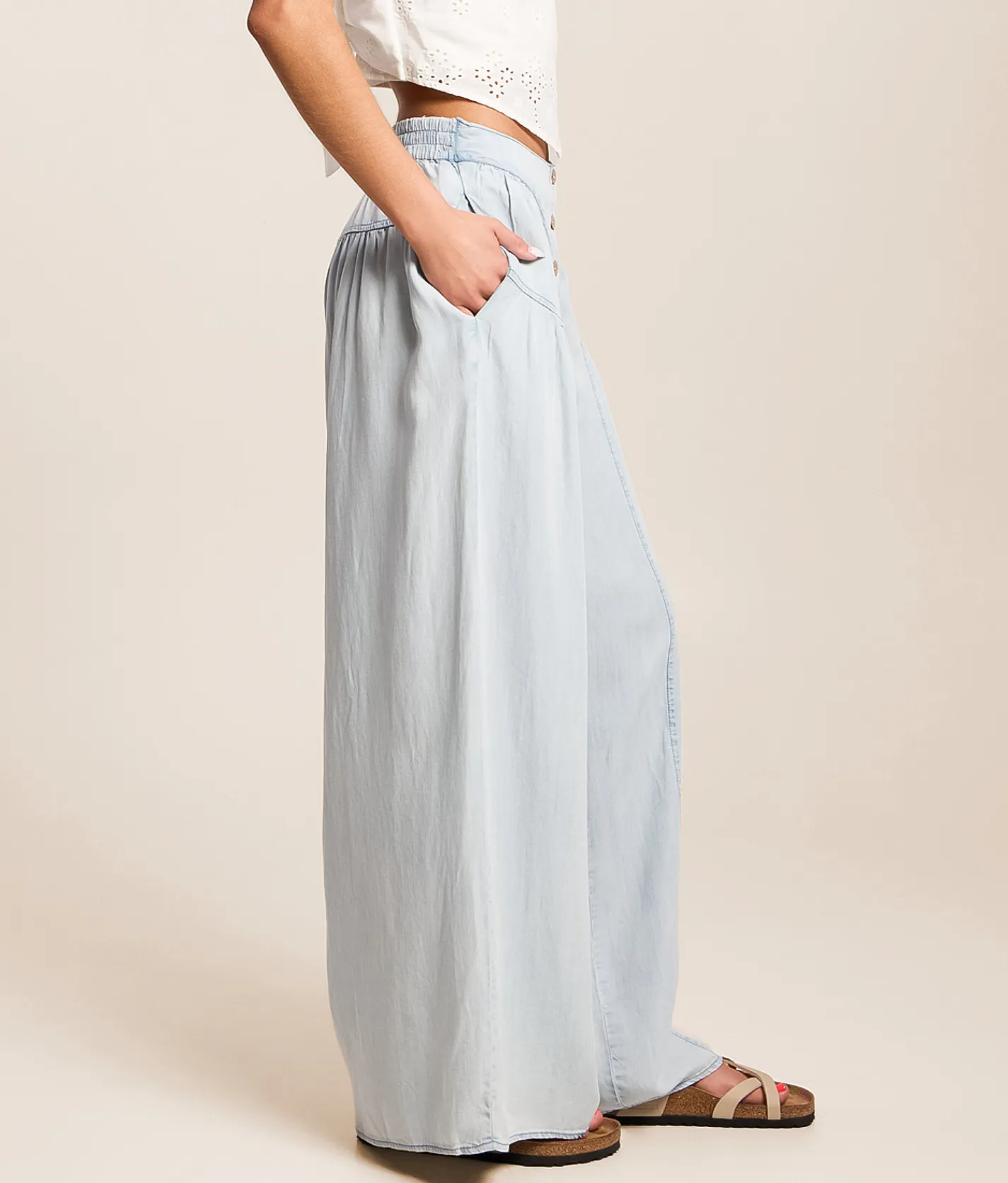Jeans|Bottoms | Very J High Rise Wide Leg Jean Lt Indigo