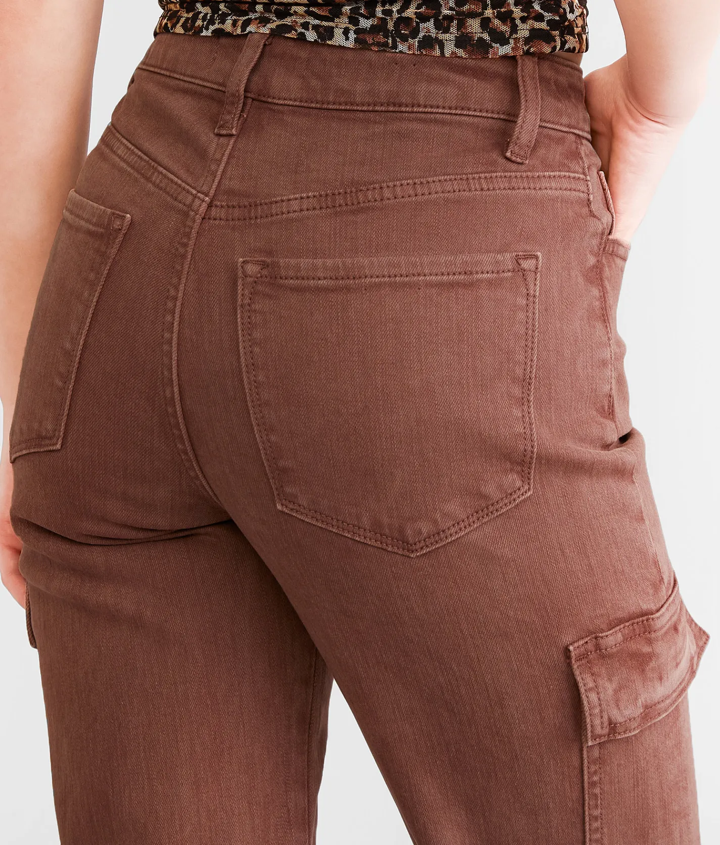 Flying Monkey High Rise Wide Leg Stretch Cargo Pant Potting Soil New