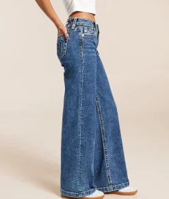 Miss Me High Rise Wide Leg Stretch Jean V117 New