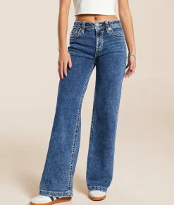Miss Me High Rise Wide Leg Stretch Jean V117 New