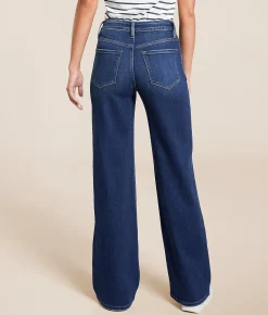 Flying Monkey High Rise Wide Leg Stretch Jean Flying Bird Best