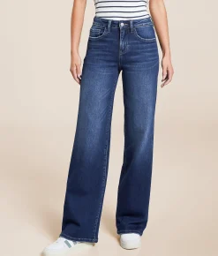Flying Monkey High Rise Wide Leg Stretch Jean Flying Bird Best