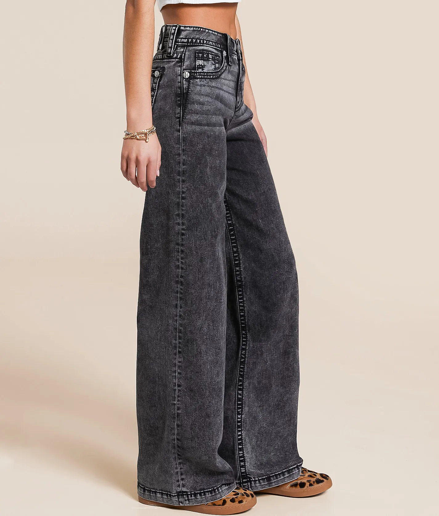 Miss Me High Rise Wide Leg Stretch Jean G16 Outlet