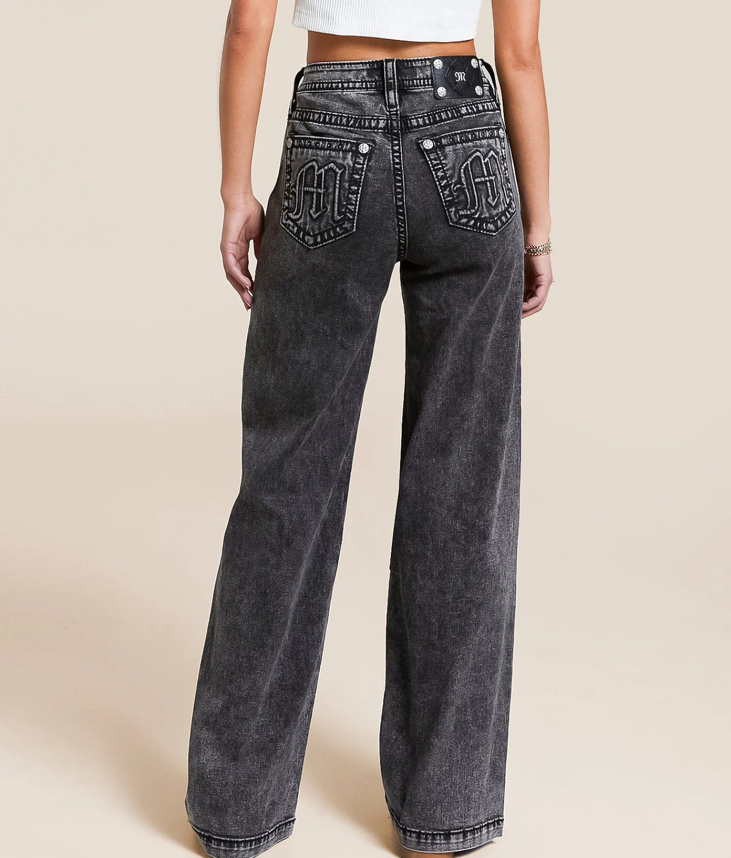 Miss Me High Rise Wide Leg Stretch Jean G16 Outlet