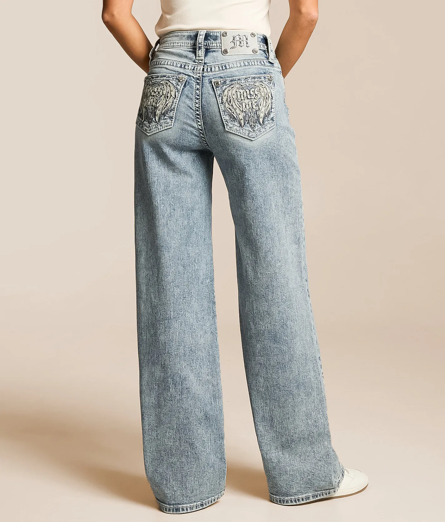 Bottoms | Miss Me High Rise Wide Leg Stretch Jean L326