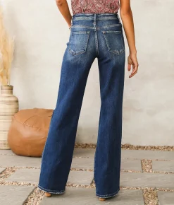 Flying Monkey High Rise Wide Leg Stretch Jean Lonely Lover Clearance