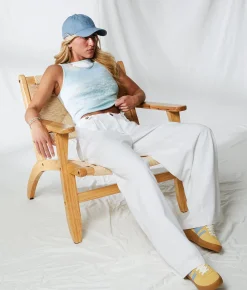 33 Coastal High Rise Wide Leg Trouser Pant White Clearance