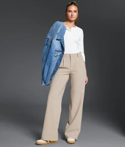Buckle Black High Rise Wide Leg Trouser Stretch Pant Cobblestone Discount
