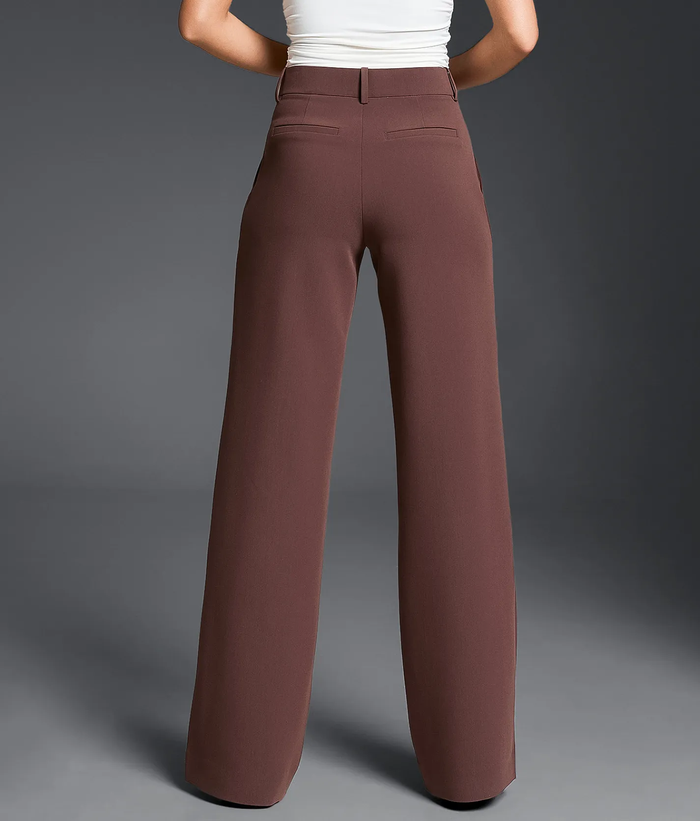 Buckle Black High Rise Wide Leg Trouser Stretch Pant French Roast Best