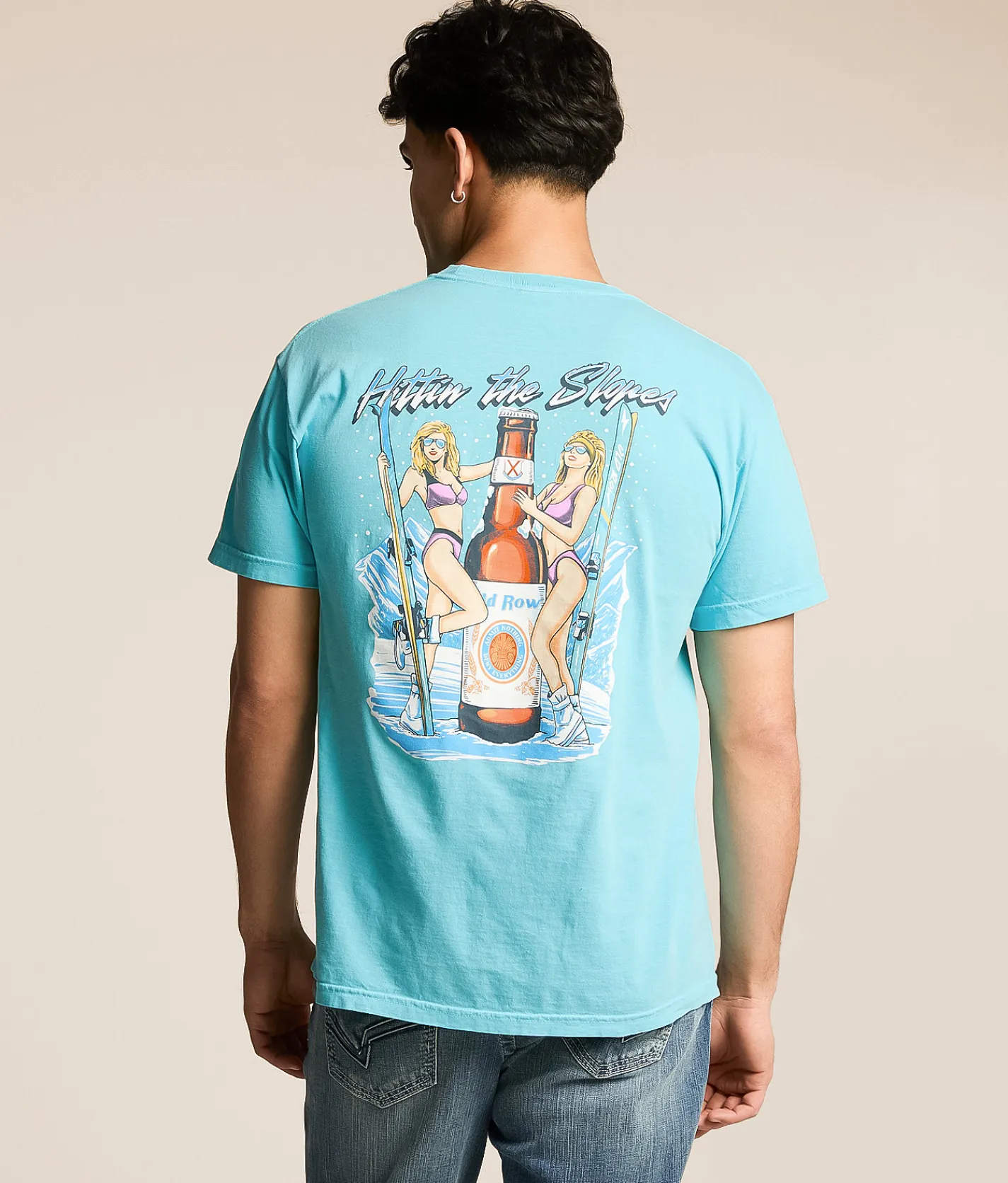 Old Row Hitting The Slopes T-Shirt Lagoon Blue Clearance