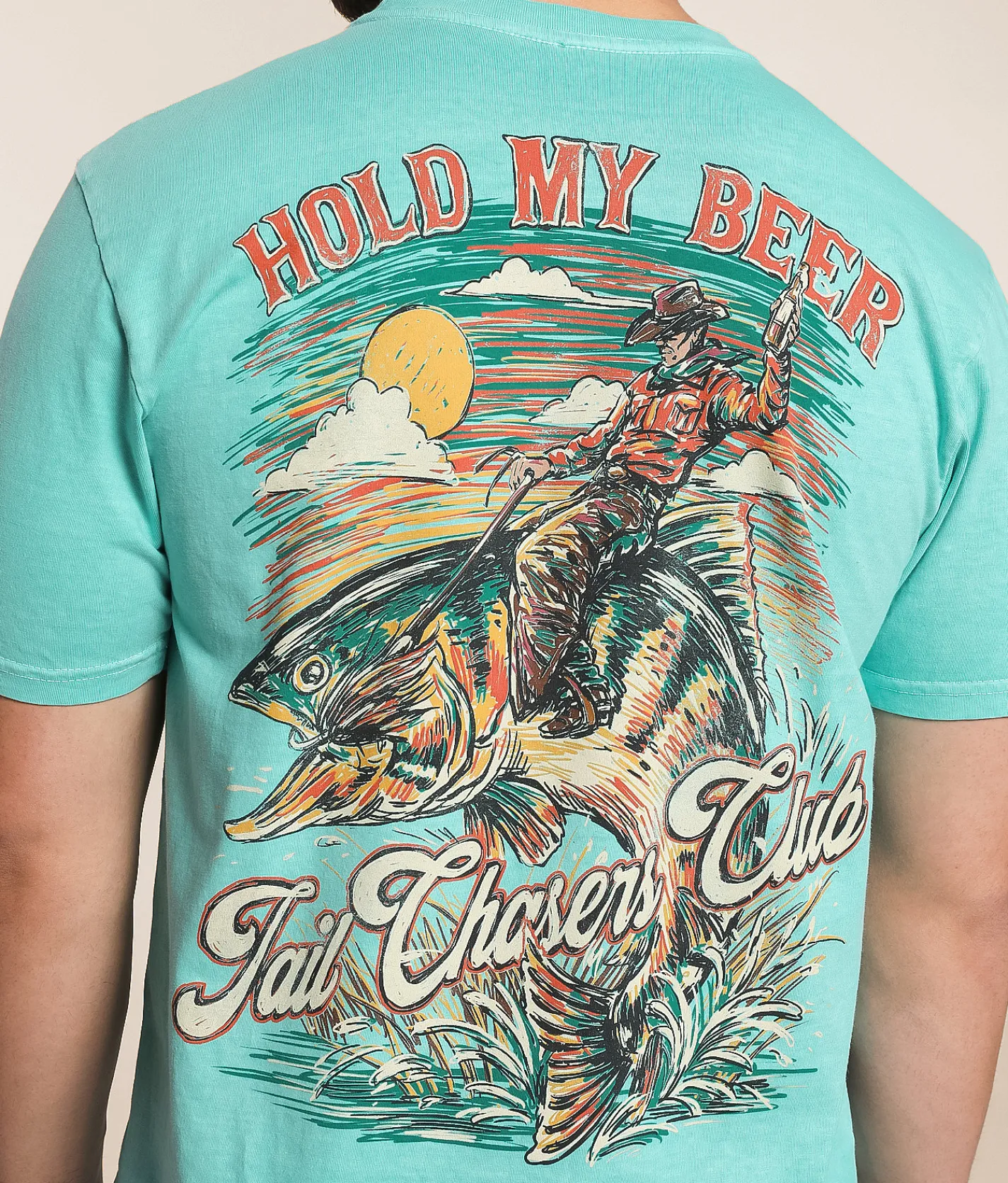 Graphic T-Shirts | Tail Chasers Club Hold My Beer T-Shirt Island Reef Pigment Dye
