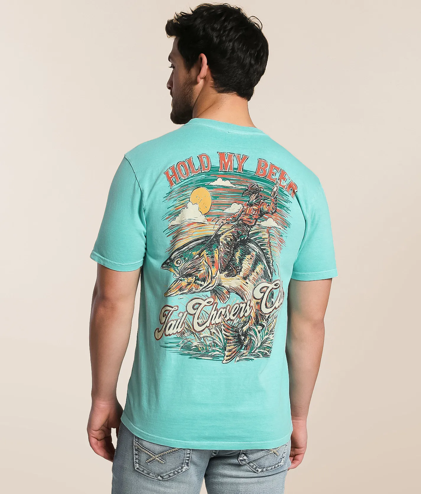 Graphic T-Shirts | Tail Chasers Club Hold My Beer T-Shirt Island Reef Pigment Dye