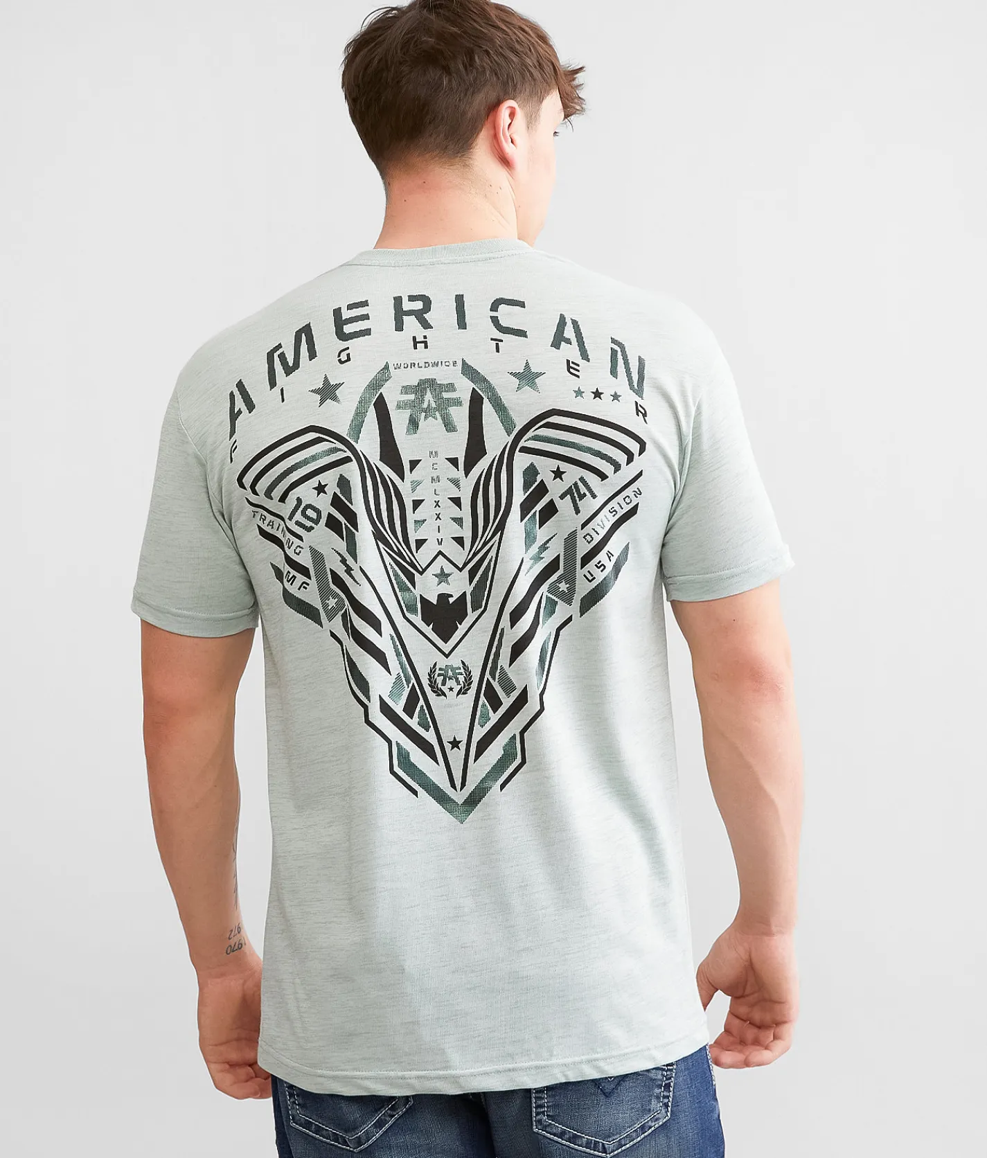 American Fighter Hollins T-Shirt Iceberg Green Zephyr Blue
