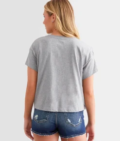 Ariat Homespun Flag Cropped T-Shirt Heather Grey Sale