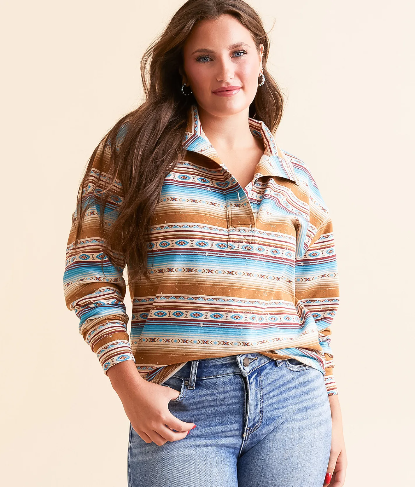 Ariat Hometown Henley Pullover Fallon Serape New