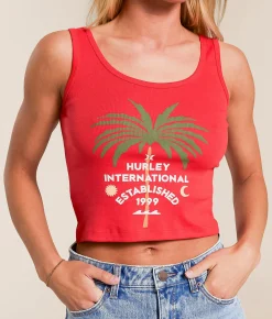 Hurley Honolulu Cropped Tank Top Rococco Red Outlet