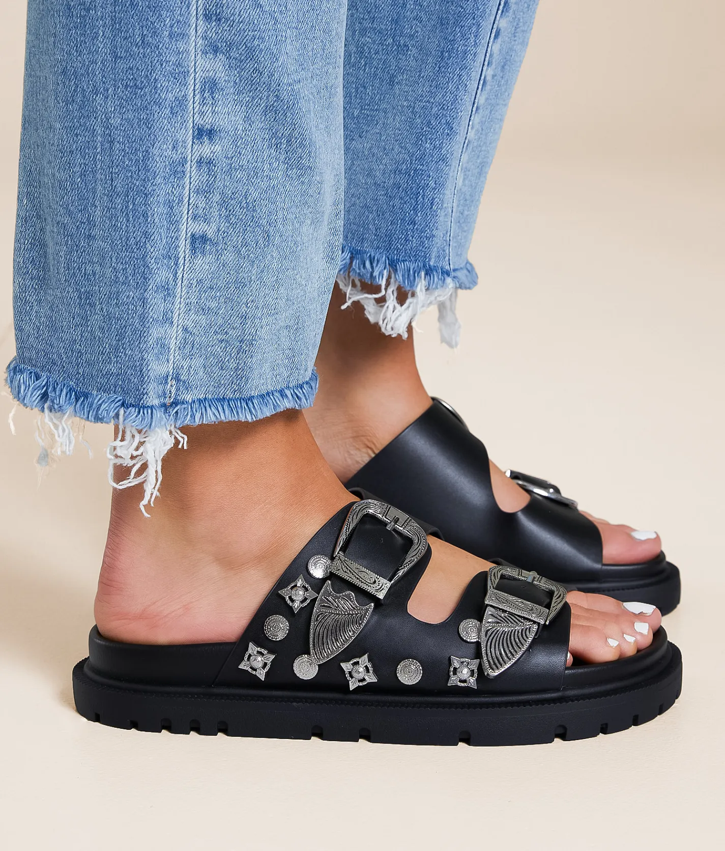 Shoes | Mia Honora Western Sandal Black