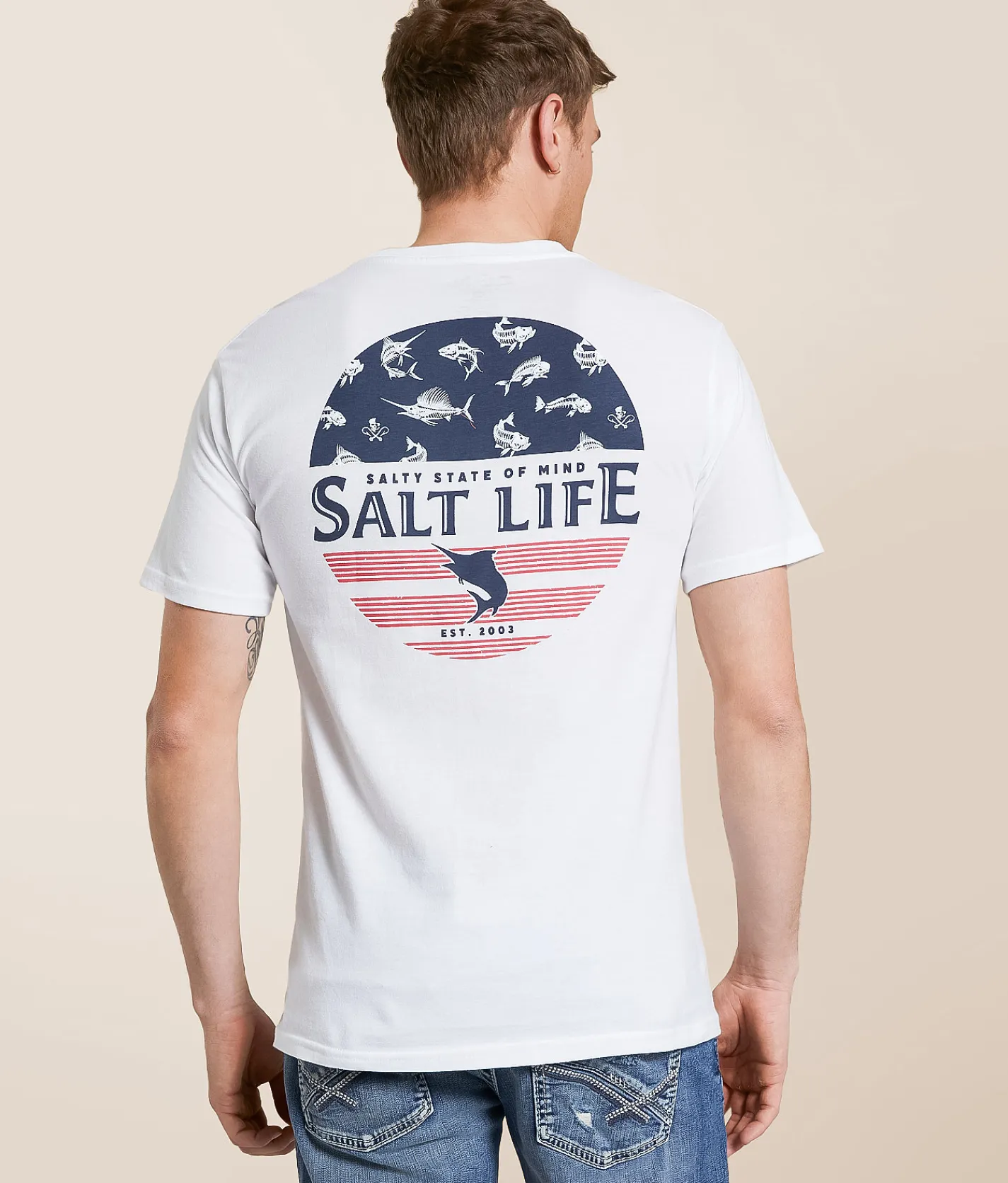 Tops|Graphic T-Shirts | Salt Life Honor Bones T-Shirt White
