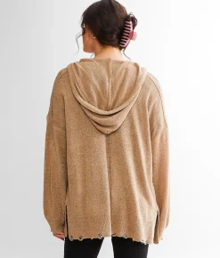 BKE Hooded Cardigan Sweater Roasted Cashew
