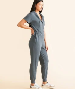 Rompers & Jumpsuits | BKE Hooded Henley Jumpsuit Dark Slate