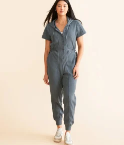 Rompers & Jumpsuits | BKE Hooded Henley Jumpsuit Dark Slate