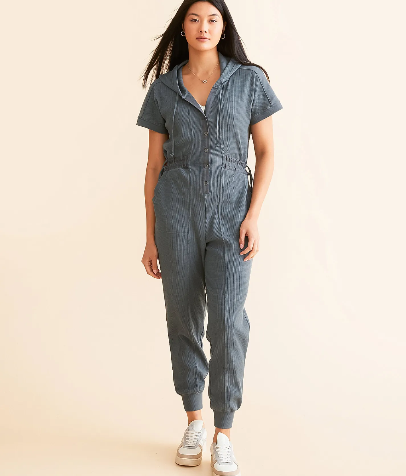 Rompers & Jumpsuits | BKE Hooded Henley Jumpsuit Dark Slate